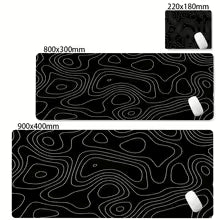 Black & White Strata Liquid Desk Mat Mousepad