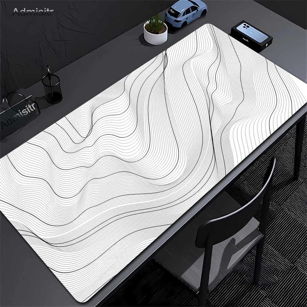 Black & White Strata Liquid Desk Mat Mousepad