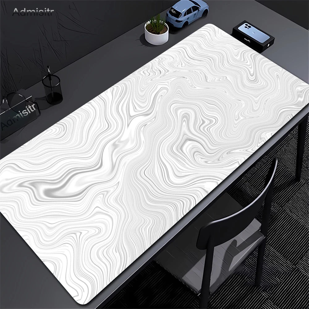 Black & White Strata Liquid Desk Mat Mousepad